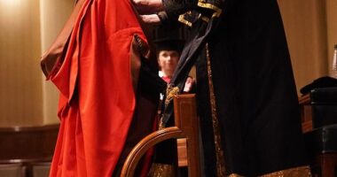 Queen Camilla has tonight been awarded a very special educational honour - by her sister-in-law, Princess Anne (pictured)