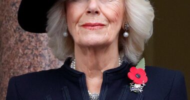 Queen Camilla, pictured attending last year's National Service of Remembrance at the Cenotaph in central London, has been forced to miss this year's event due to a chest infection