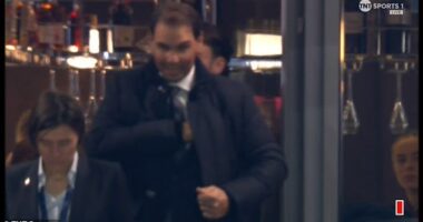 Rafel Nadal took his place at Anfield to cheer on Real Madrid against Liverpool on Wednesday