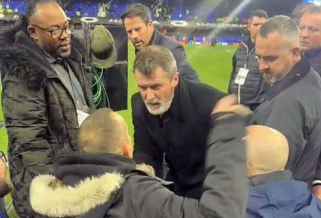 Ricky Gervais has poked fun at Roy Keane after the Irishman confronted a supporter at Ipswich