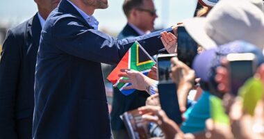 Prince William greeted crowds of well wishers who had come out to the Bay to catch a glimpse of the future King