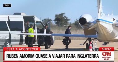 Ruben Amorim has boarded his flight to Manchester to begin work as Man United's new boss
