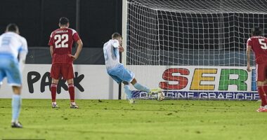 San Marino keep Nations League progression dreams alive with historic 1-1 draw against Gibraltar thanks to Nicola Nanni's 91st-minute penalty