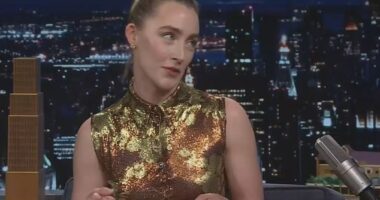Saoirse Ronan's husband Jack Lowden keeps disappointing her by refusing to perform a 'cheesy karaoke duet' of her choice(pictured in September)