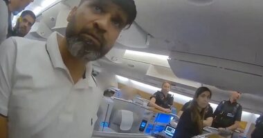 Urfan Sharif, pictured here being arrested at Gatwick Airport, broke down in tears in court today as he was asked if he loved his daughter Sara Sharif