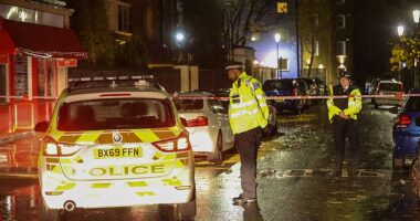 Police cordoned off the area on Southern Row, Ladbroke Grove, on Sunday following reports of a shooting