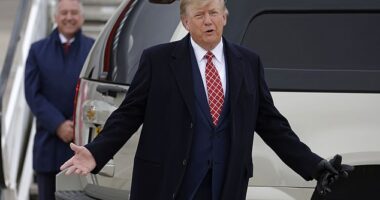 Donald Trump arriving in Scotland to cut the ribbon on a 'spectacular' but controversial second golf course in the country in May last year