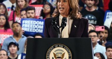 A new survey shows Kamala Harris with a three point lead in Iowa