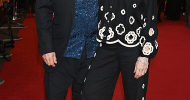 Andy Serkis, 60, and his wife Lorraine Ashbourne, 63, put on a loved up display at the Better Man premiere in London on Wednesday