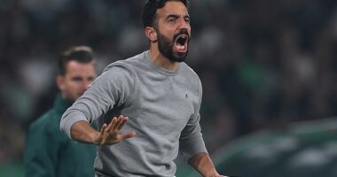 Manchester United-bound Ruben Amorim inflicted a 4-1 defeat on Man City on Wednesday