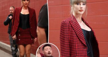 Taylor Swift's bodyguard screams at photographers as singer hits Chiefs game in miniskirt