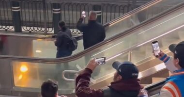 People unable to get a ticket to the Las Vegas Formula One Grand Prix found a clever loophole, turning escalators into moving grandstands