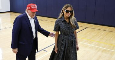 Donald Trump said he felt 'confident' after he cast his vote in Palm Beach, Florida, even as polls show the race between him and Kamala Harris is virtually tied