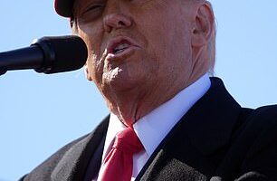 Former President Donald Trump speaks at a campaign rally in Lititz, Pennsylvania on Sunday November 3