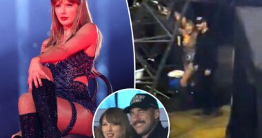 Travis Kelce and Taylor Swift leave hand-in-hand after her second Indianapolis Eras Tour show