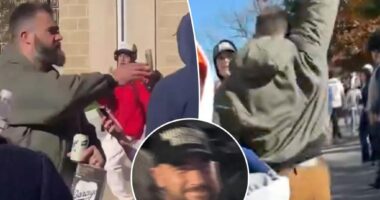 Travis Kelce attends Taylor Swift's Indianapolis concert hours after Jason Kelce slammed fan's phone down over homophobic slur used toward brother