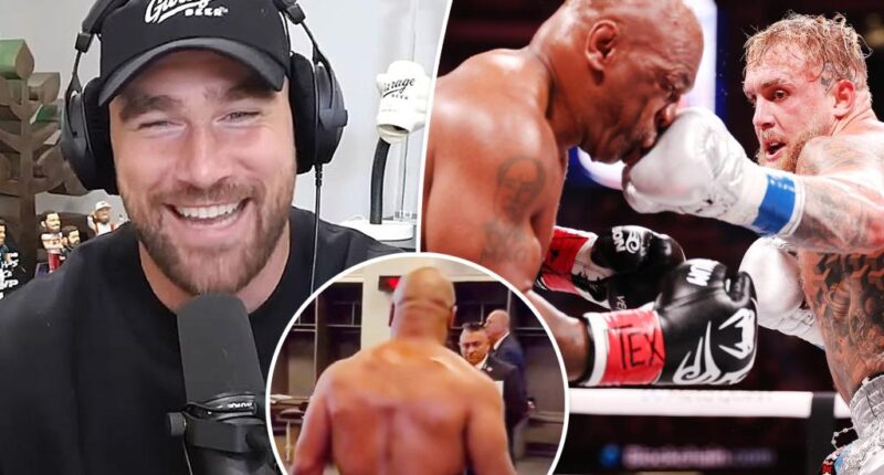 Travis Kelce reacts to Mike Tyson's Jake Paul loss, bare butt exposure