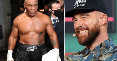 Travis Kelce reacts to Tyson-Paul fight, Mike's bare butt exposure