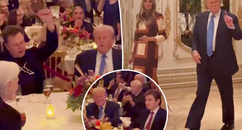 Trump DJs during star-studded Thanksgiving dinner at Mar-a-Lago with guests including Sylvester Stallone, Bill Belichick