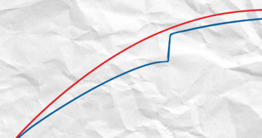 red and blue line on paper background