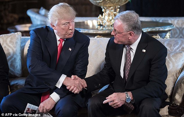 President-elect Donald Trump on Wednesday announced he was nominating Gen. Keith Kellogg as special envoy to Ukraine and Russia. They are seen here at Mar-a-Lago in 2017