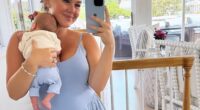 Karoline Leavitt and her baby son Niko in an Instagram picture posted two weeks after she gave birth in July - when she was already back at work as a spokeswoman for Trump