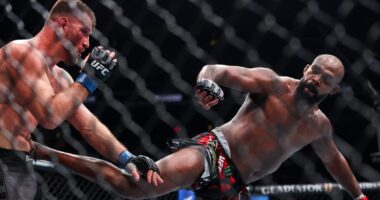 UFC 309: Jon Jones stops Stipe Miocic with stunning spinning body kick