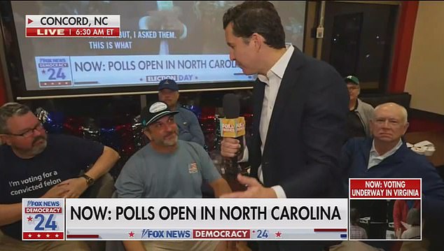Co-host of Fox & Friends television segment, Will Cain, was taken aback by a self-proclaimed 'Trump-loving' voter's answer regarding his pick to win the Tar Heel state's election