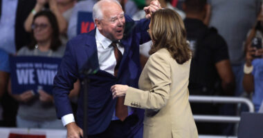 Kamala Harris and Tim Walz