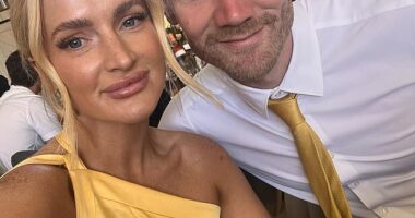 Catherine Milburn, 32, and husband Liam, 34, pictured, shocked to find a second World War bunker under their summerhouse THREE years after they moved in