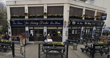 A 2005 menu from Pub chain Wetherspoon (The Surrey Docks branch pictured) has resurfaced - showing some major changes in dishes and prices