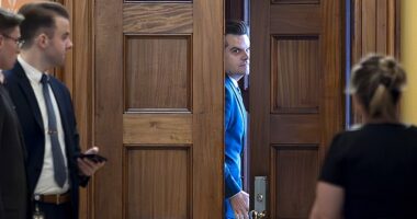 Matt Gaetz was on Capitol Hill Wednesday for what insiders described as 'introduction meetings' with key Republican senators who would decide whether he would be confirmed as Donald Trump's U.S. attorney general
