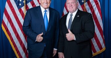 Former Acting ICE Director Tom Homan (right) was announced Sunday as the new 'border czar' for Donald Trump's second administration