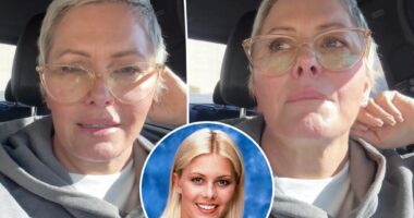 ‘Baywatch’ star Nicole Eggert tears up over ‘cancer tattoos’ as she shares health update