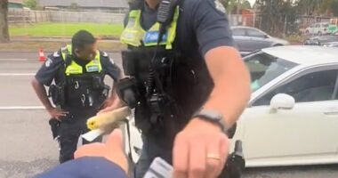 A Melbourne motorist has accused police of 'power tripping' after an escalated roadside argument stemmed from a driver trying to undercut traffic in an empty lane