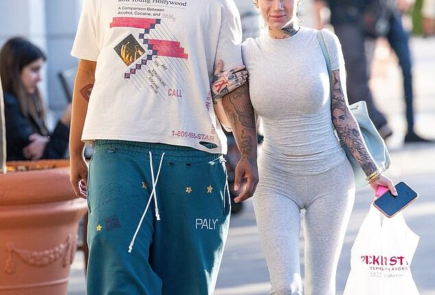 Danielle 'Bhad Bhabie' Bregoli, 22, was seen with her boyfriend Le Vaughn, 26, in the upscale Southern California community of Calabasas doing some shopping at Calabasas Commons on Tuesday.