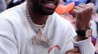 Shedeur Sanders attends a Hawks-Knicks game in New York in December, when he was still thought to be in the running to be the first pick of the 2025 NFL Draft