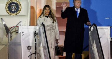 US president Donald Trump and First Lady Melania Trump (both pictured) have arrived in Rome ahead of Pope Francis' funeral