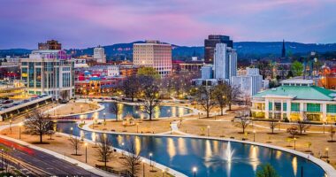 Huntsville, Alabama (pictured), once crowned the 'Best Place to Live' in the US, is seeing a surge in home listings as residents react to rising property values, congestion and rising cost of living