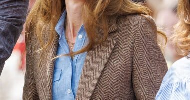 The Princess of Wales's hair appeared a few shades lighter - perhaps having added blonde highlights for the summer - during a visit to the Isle of Mull today
