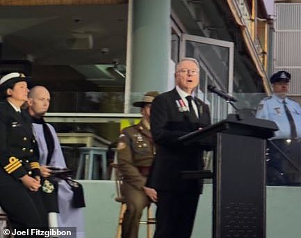 Former defence minister Joel Fitzgibbon addressed young Australians in his Anzac Day speech at North Bondi, Sydney on Friday