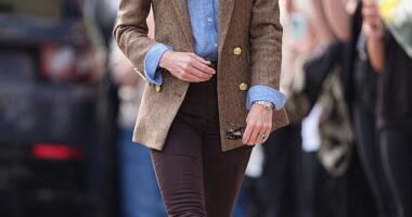 The Princess of Wales looked overjoyed to be back in Scotland today as she visited the town of Tobermory on her 14th wedding anniversary with William