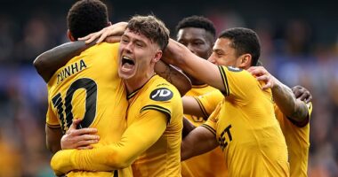 Goals from Matheus Cunha, Jorgen Strand Larsen and Rodrigo Gomes gave Wolves all three points