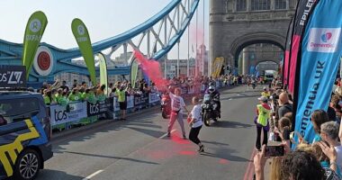 Youth Demand protesters have disrupted the men's elite race at the London Marathon