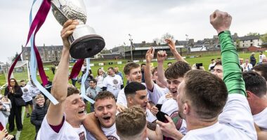 Dundee North End savour their success after winning the Midlands League for second consecutive season