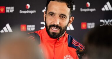 Ruben Amorim remained coy when asked about Man United's links with Matheus Cunha