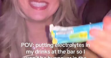 Lucy Welcher, 21, from Nova Scotia, Canada , has shared her trick to avoid the dreaded nauseous feeling and pounding headache after a night out