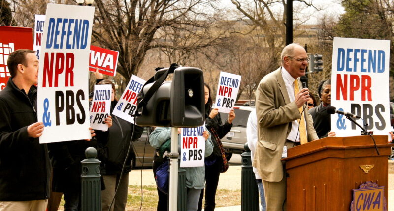 Protests supporting NPR and PBS in 2011