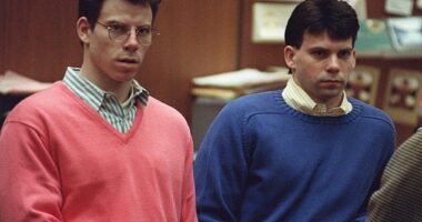 Erik and Lyle Menendez are eligible for parole 35 years after they were imprisoned for murdering both of their parents. They are pictured here in December 1992