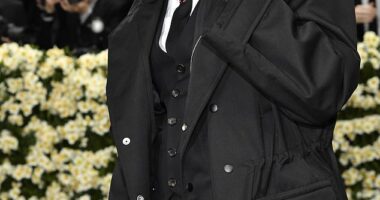 A$AP Rocky taken to task by a number of social media users Monday after he had a revolver handle on his umbrella at the Met Gala